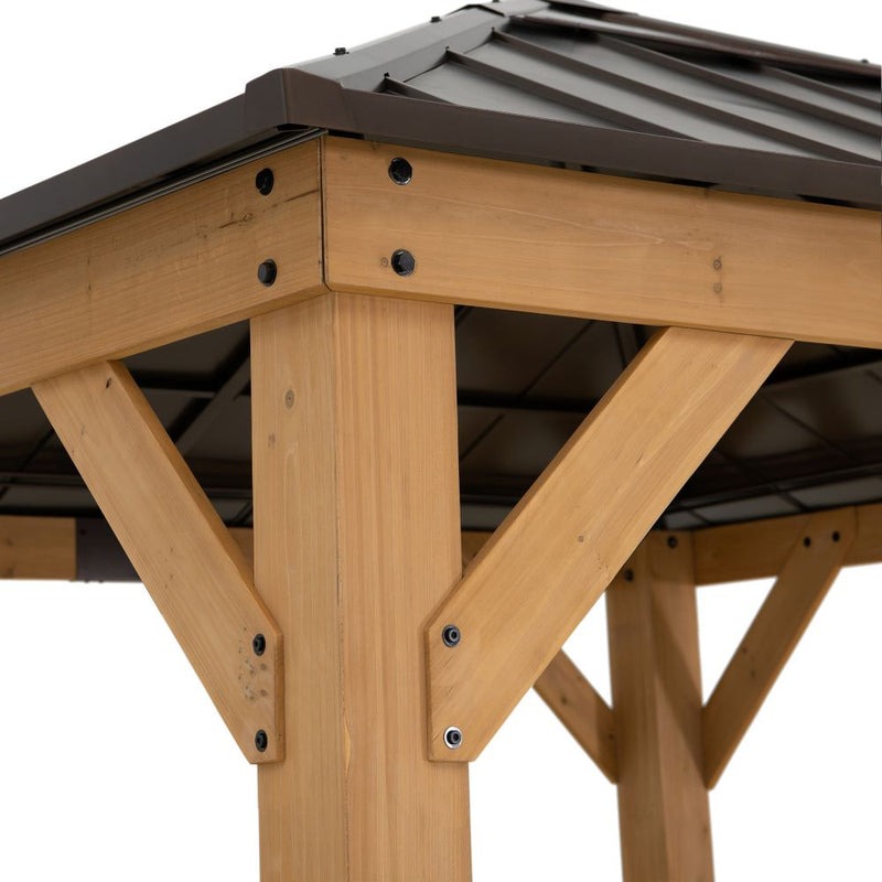 Sunjoy 9 x 9 Foot Hardtop Cedar Gazebo