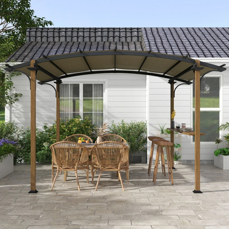 Outsunny 12 x 10 Foot Outdoor Pergola with Bar Counter