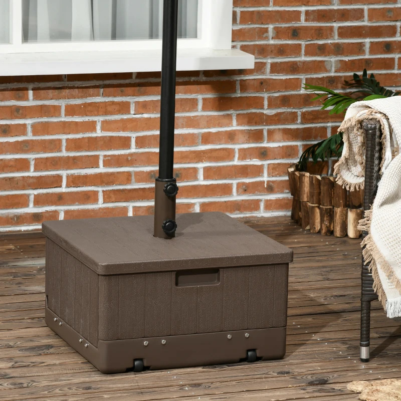 Outsunny 3-in-1 Outdoor Umbrella Base and Planter End Table