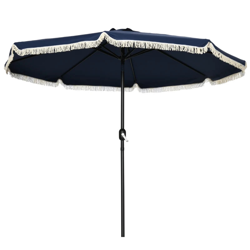Outsunny 9 Foot Ruffled Patio Umbrella with Crank
