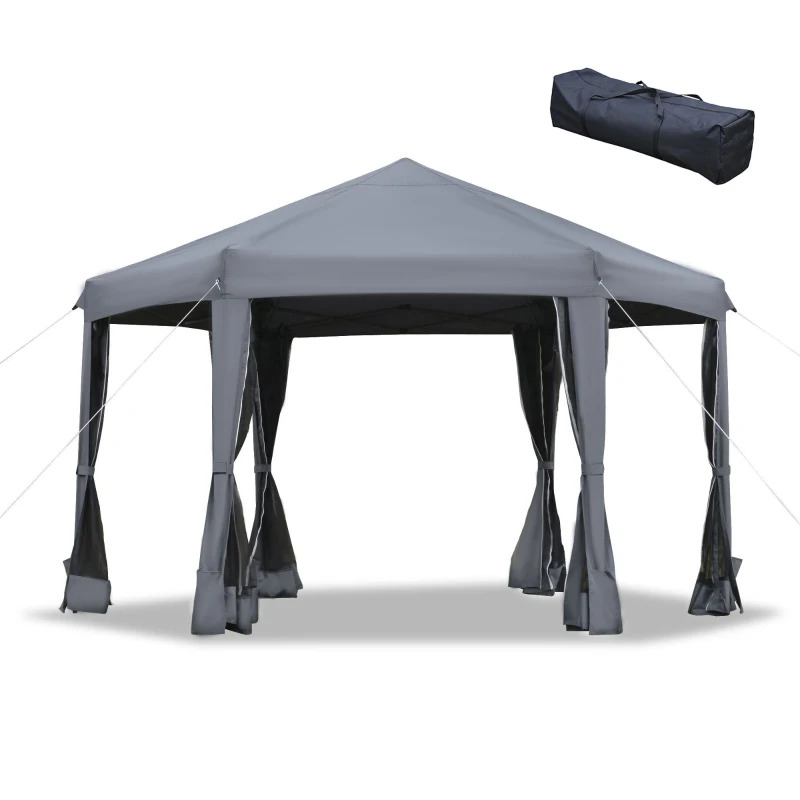 Outsunny 13 x 11 Foot Hexagonal Pop Up Gazebo