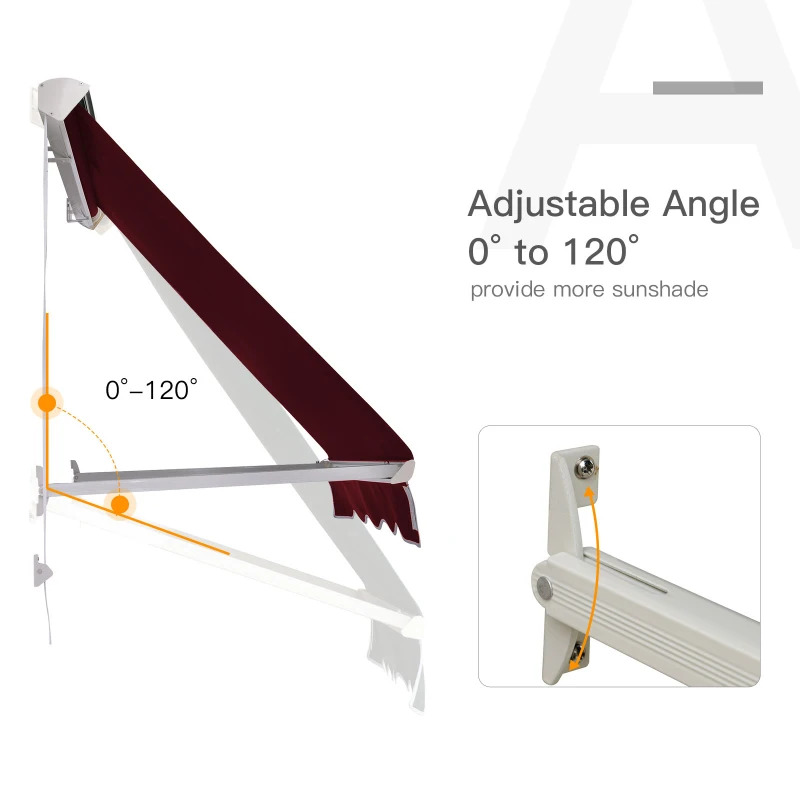 Outsunny 6 Foot Manual Drop-Arm Retractable Window Awning