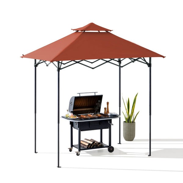 Sunjoy 5 x 8 Foot Pop-Up Grill Gazebo with LED Light and Carry Bag