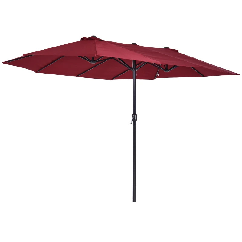 Outsunny 15 Foot 031V01 Double Sided Patio Umbrella with Crank Handle