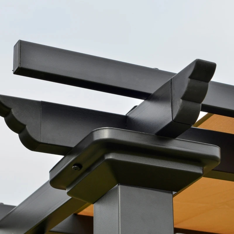 Outsunny 10 x 10 Foot Outdoor Pergola with Retractable Canopy Roof