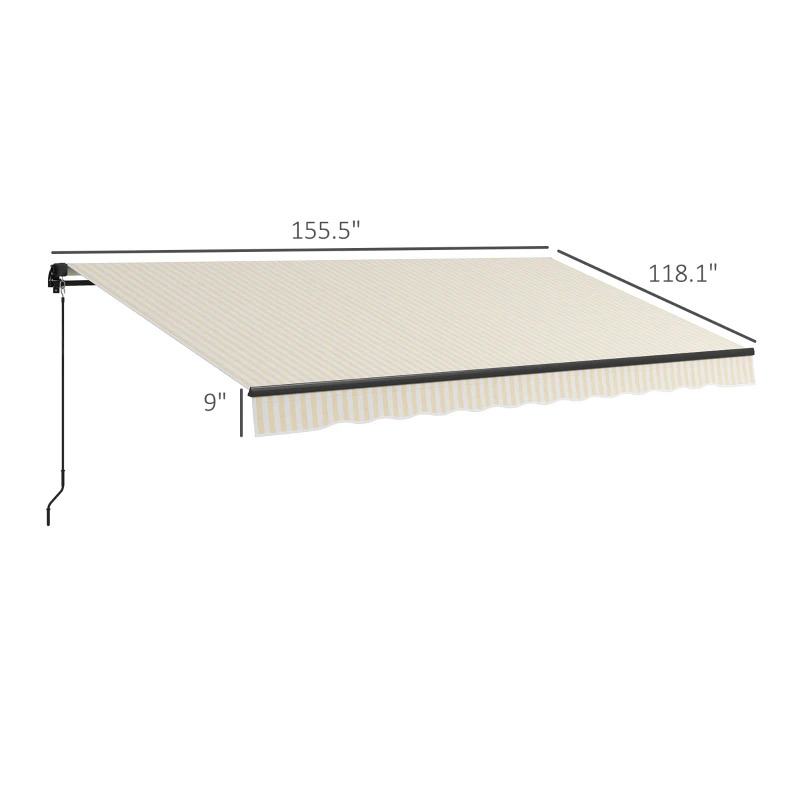 Outsunny 13 x 10 Foot Retractable Sunshade Awning