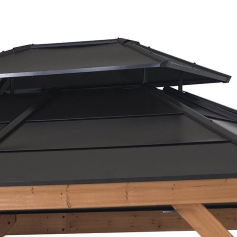 Sunjoy 11 x 13 Foot Heavy-Duty Cedar Gazebo