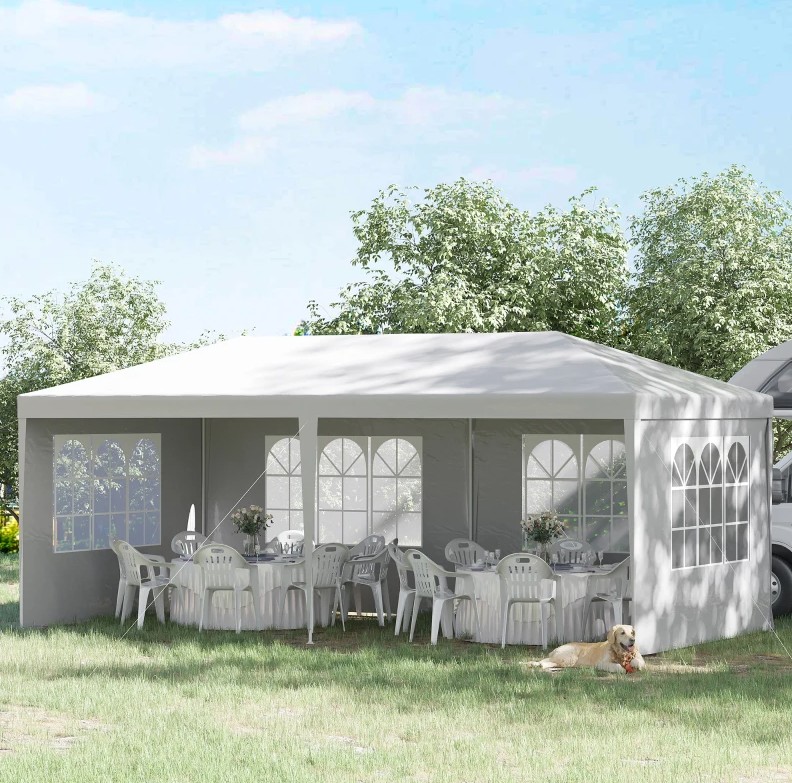 Outsunny 20 x 10 Foot Canopy Tent with Removable Window Sidewalls