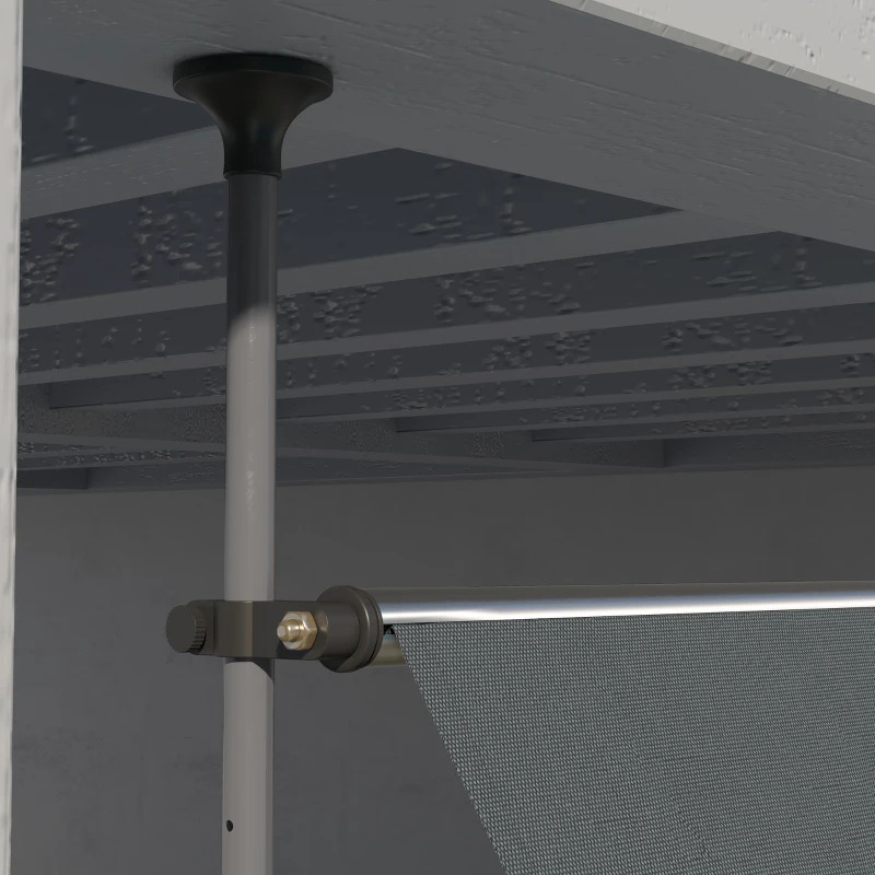 Outsunny 11 1/2 x 4 Foot Tension-Mount Manual Retractable Door or Window Awning