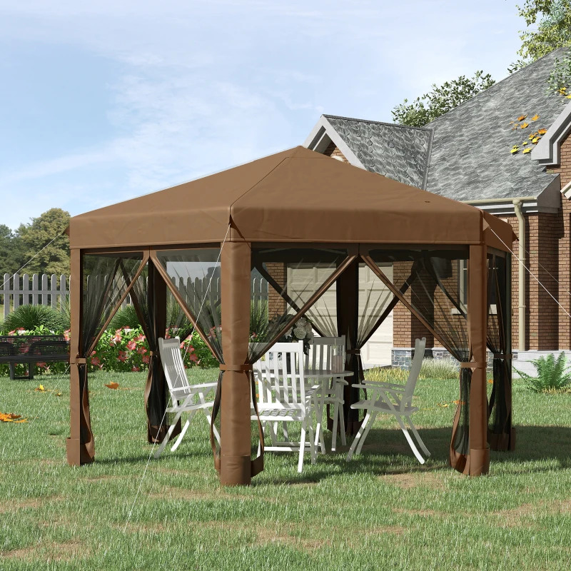 Outsunny 13 x 11 Foot Hexagonal Pop Up Gazebo