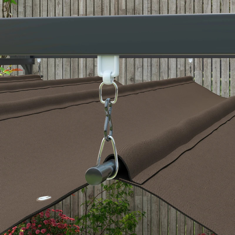 Outsunny 10 x 13 Foot Metal Retractable Pergola Canopy