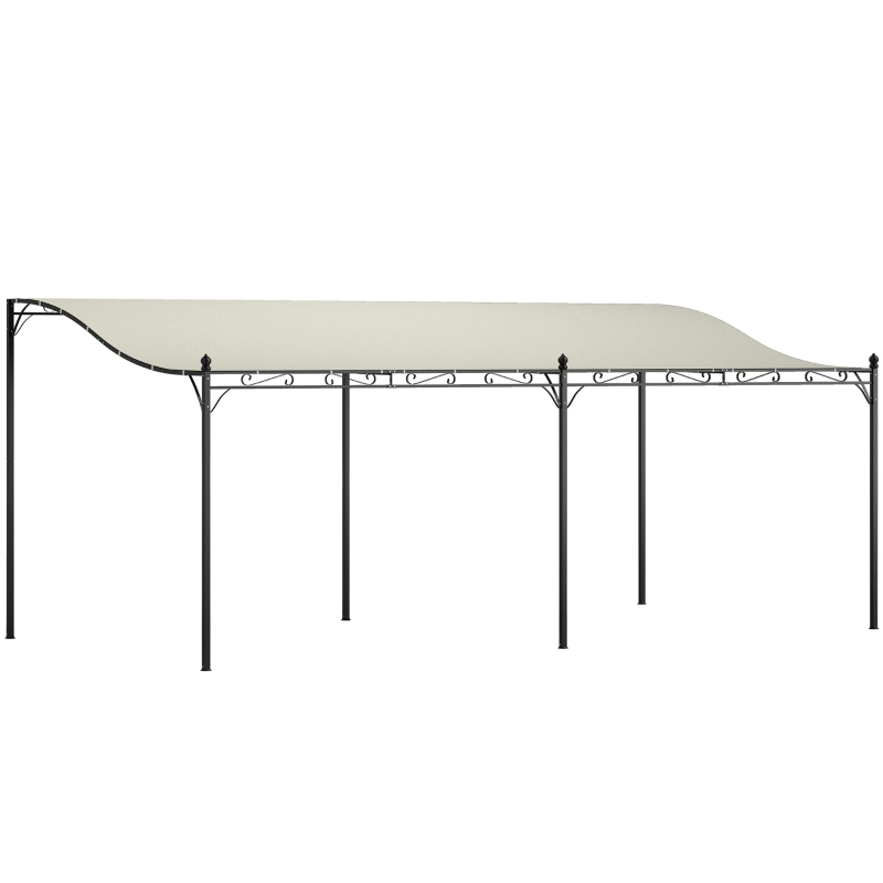 Outsunny 10 x 20 Foot Wall-Mounted Outdoor Pergola Canopy