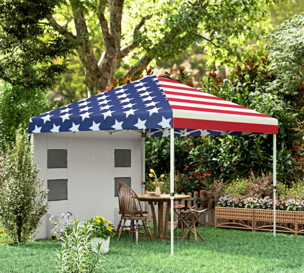 Outsunny 10 x 10 Foot Pop Up Canopy Tent with Storage Pockets