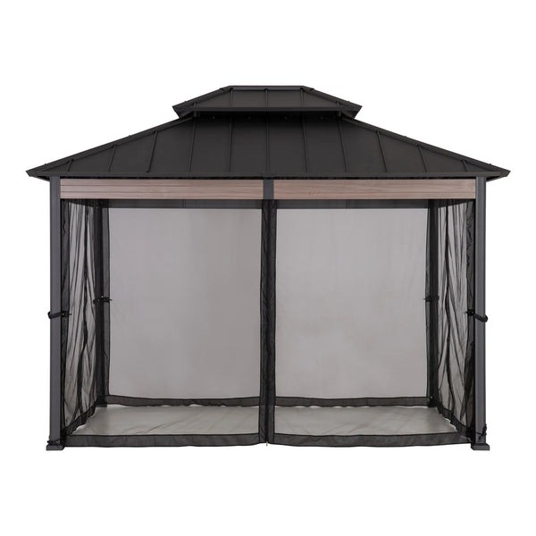Sunjoy 10 x 12 Foot Hancock Hardtop Wood-Look Gazebo