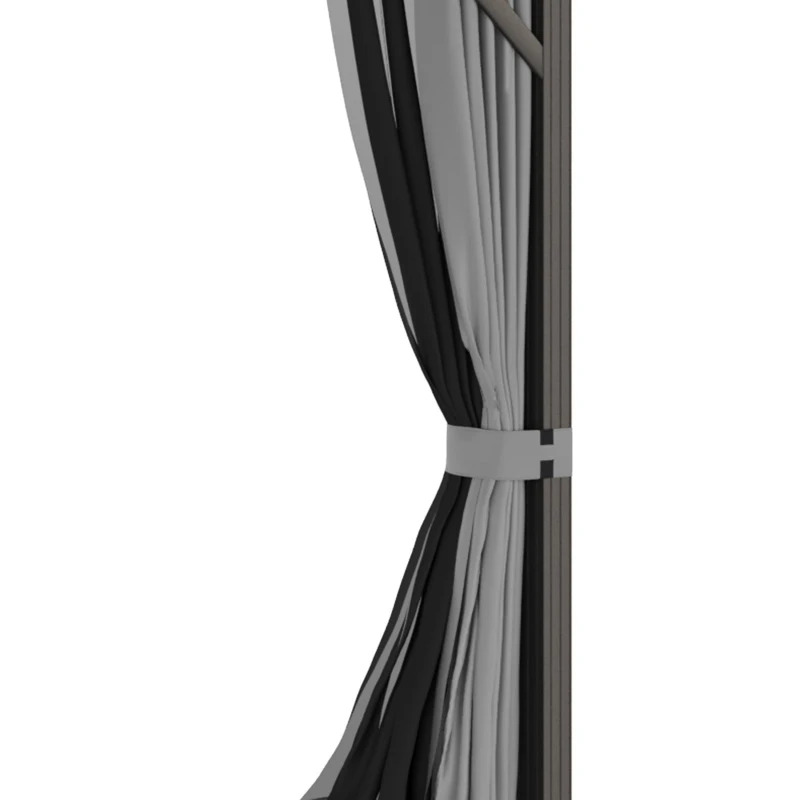 Outsunny 10 x 12 Foot Hardtop Aluminum Frame Gazebo with Curtains and Netting