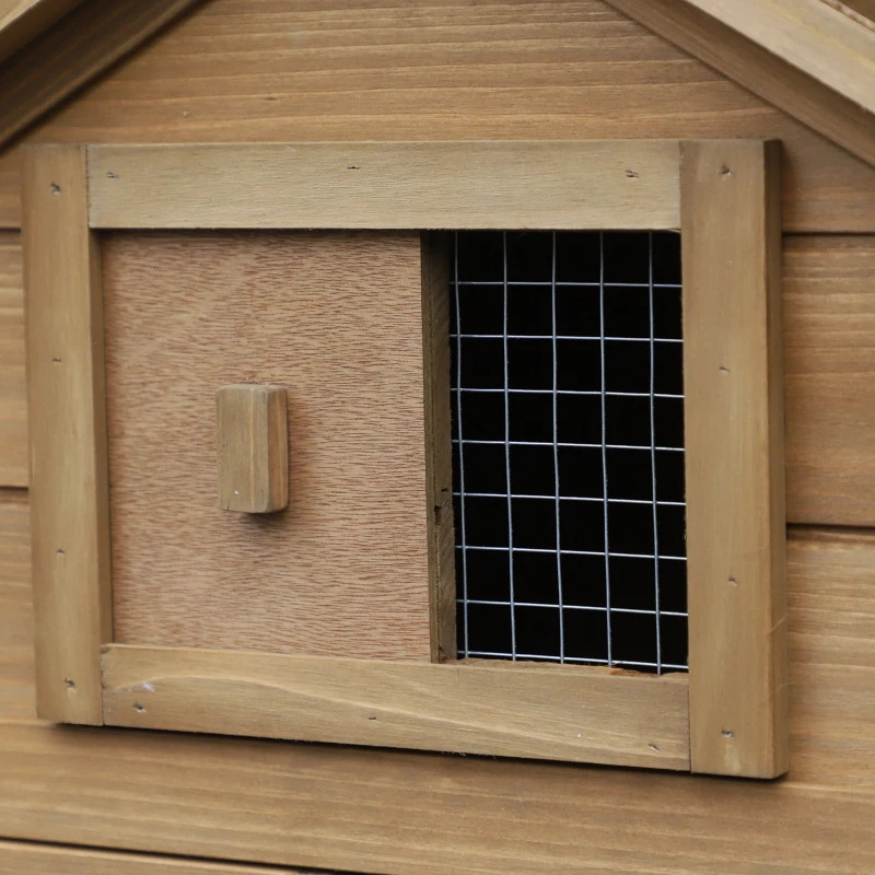 PawHut 59 Inch Wooden Double Door Chicken Coop