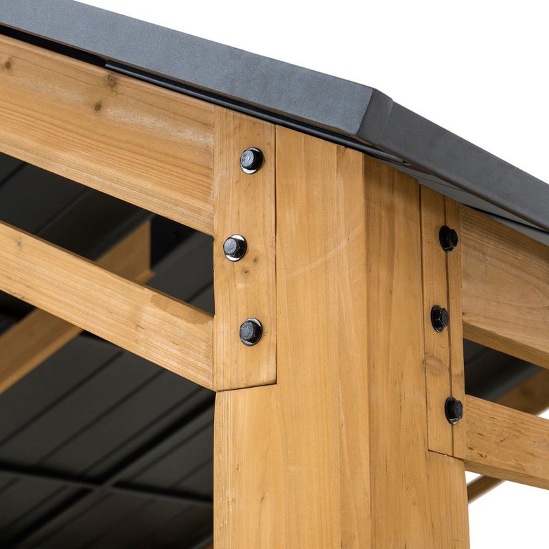 Sunjoy 13 x 11 Foot Hanover Cedar Carport and Gazebo