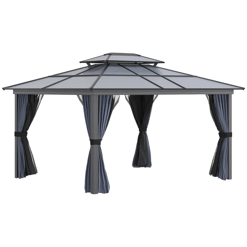 Outsunny 10 x 10 Hardtop Gazebo Canopy with Polycarbonate Roof