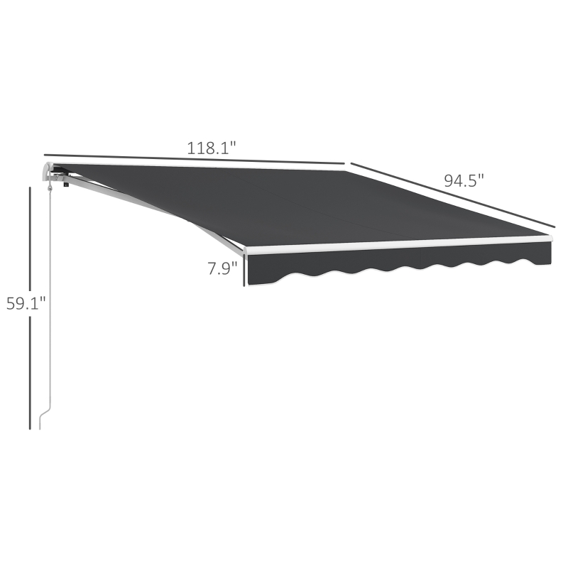 Outsunny 10 x 8 Foot Electric Remote Control Retractable Awning