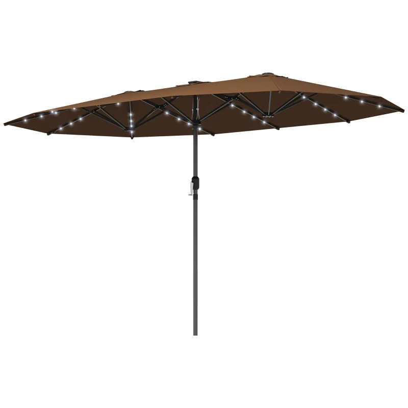 Outsunny Double Sided Solar LED Garden Parasol