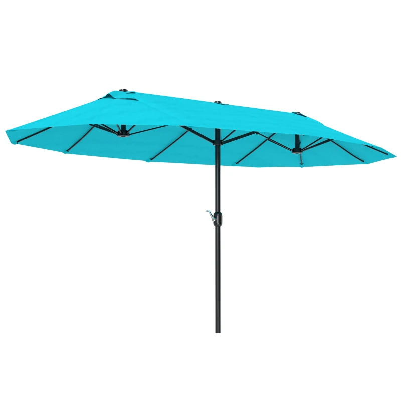 Outsunny 15 Foot 031V01 Double Sided Patio Umbrella with Crank Handle