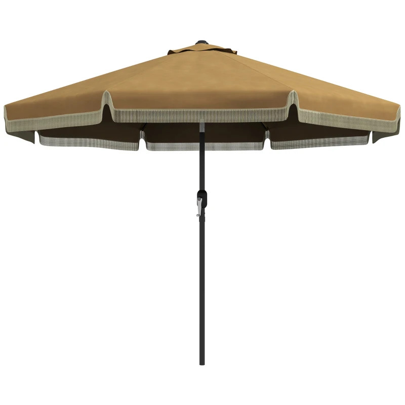 Outsunny 9 Foot Ruffled Patio Umbrella with Crank