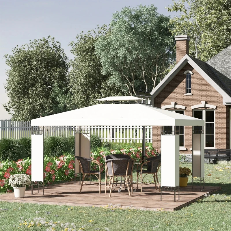 Outsunny 13 x 10 Foot Patio Gazebo with Double Vented Roof