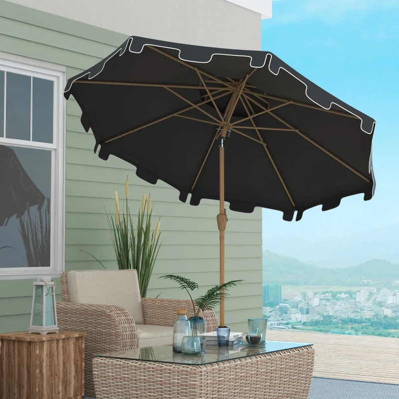 Outsunny 8 4/5 Foot Patio Umbrella with Push Button Tilt and Crank