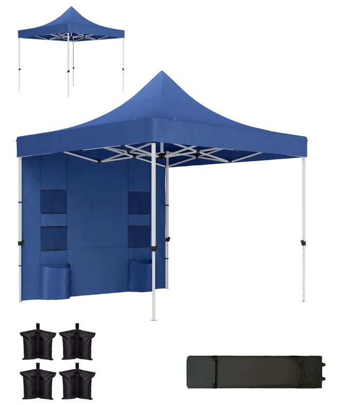 Outsunny 10 x 10 Foot Heavy Duty Pop Up Canopy Tent with Storage Pockets