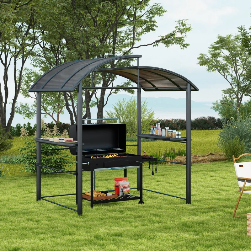 Outsunny 8 x 5 Foot Outdoor Grill Gazebo with Vented PC Roof