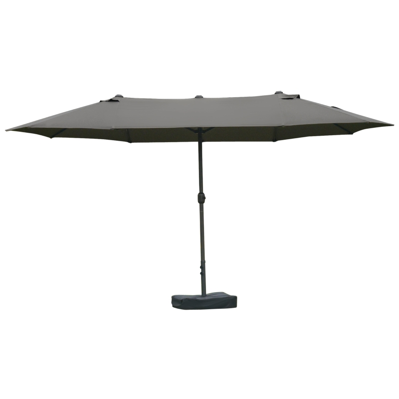 Outsunny 15 Foot Rectangular Double Sided Patio Umbrella with Base
