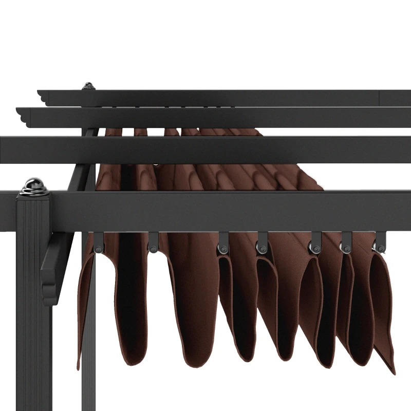 Outsunny 13 x 13 Foot Aluminum Retractable Pergola Canopy