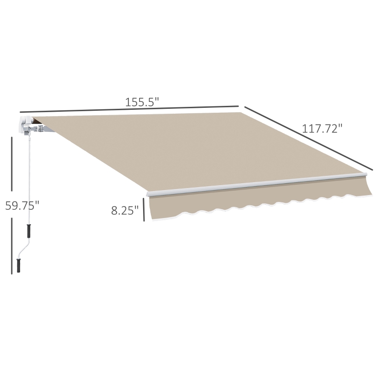 Outsunny 12 x 10 Foot Retractable Awning