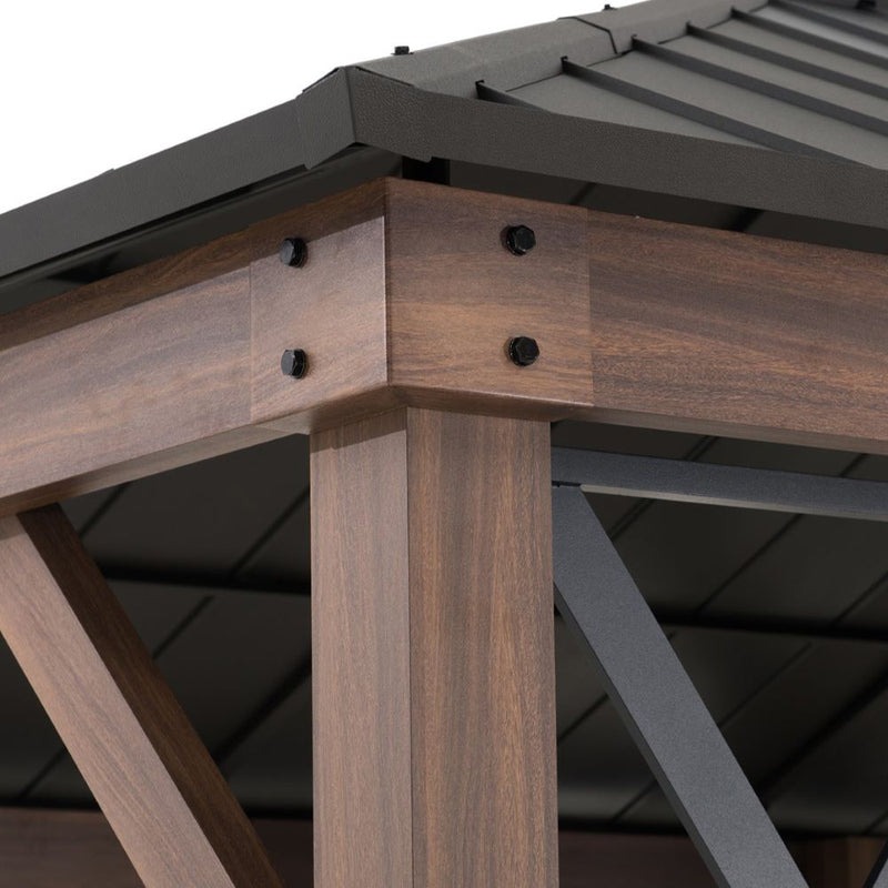 Sunjoy 13 x 15 Foot Oasis Aluminum Hardtop Planter Gazebo