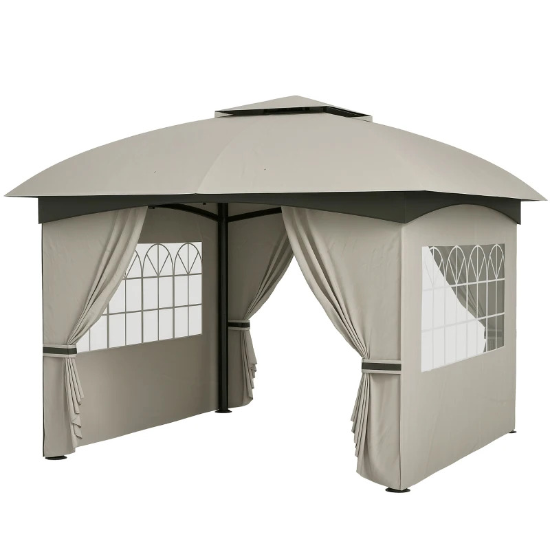Outsunny 11 x 11 Foot Outdoor Gazebo with Curtains