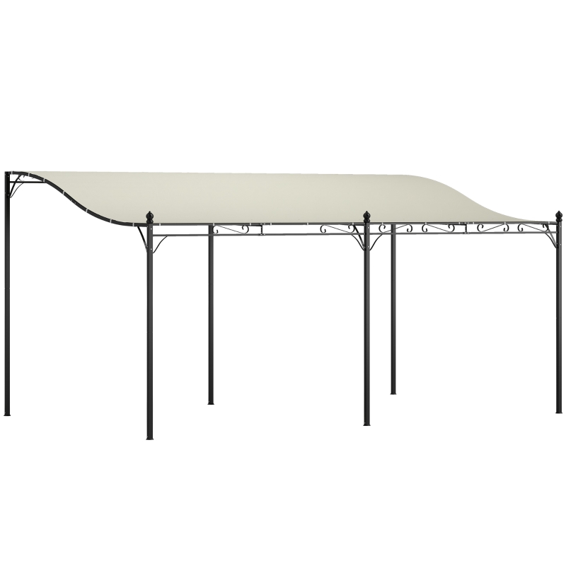 Outsunny 10 x 16 Foot Wall-Mounted Outdoor Pergola Canopy