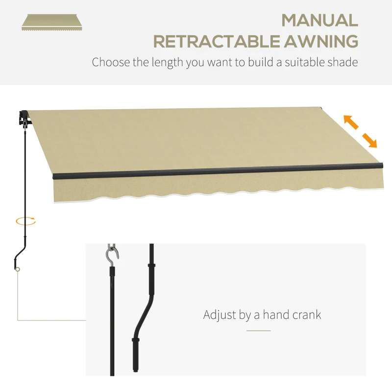 Outsunny 8 x 6 1/2 Foot Retractable Sunshade Awning