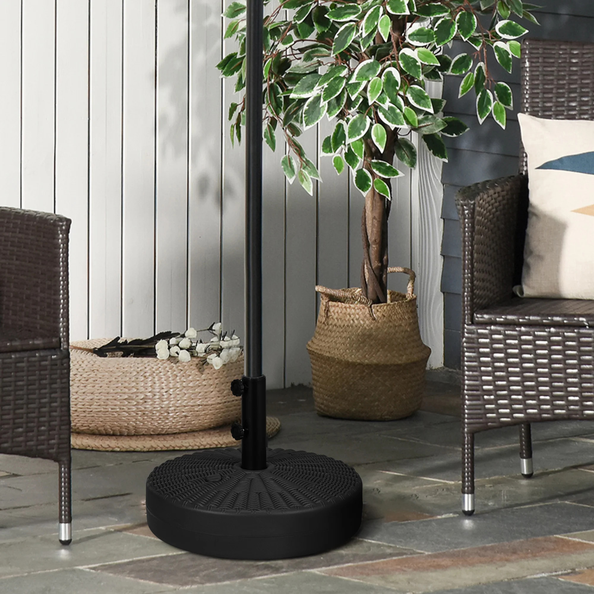 Outsunny Round Fillable Umbrella Stand