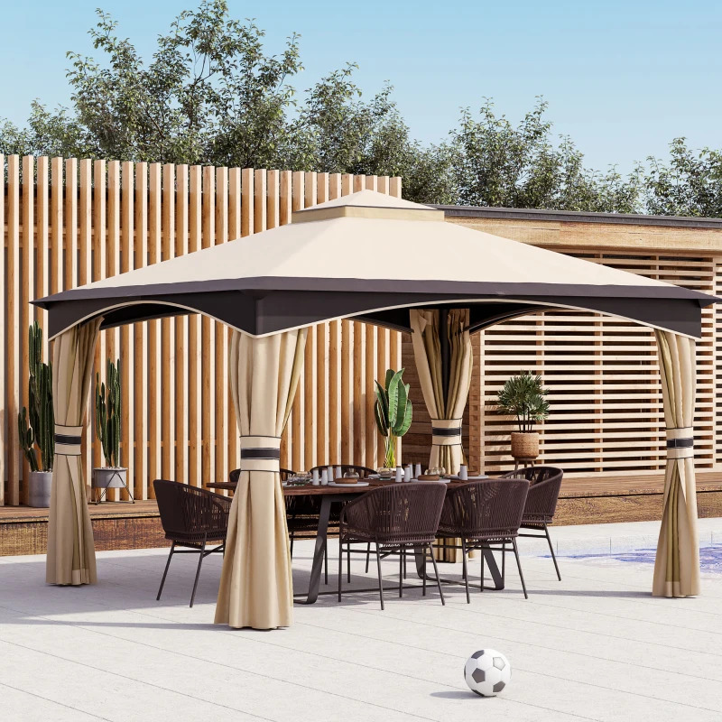 Outsunny 10 x 12 Foot Outdoor Gazebo with Netting