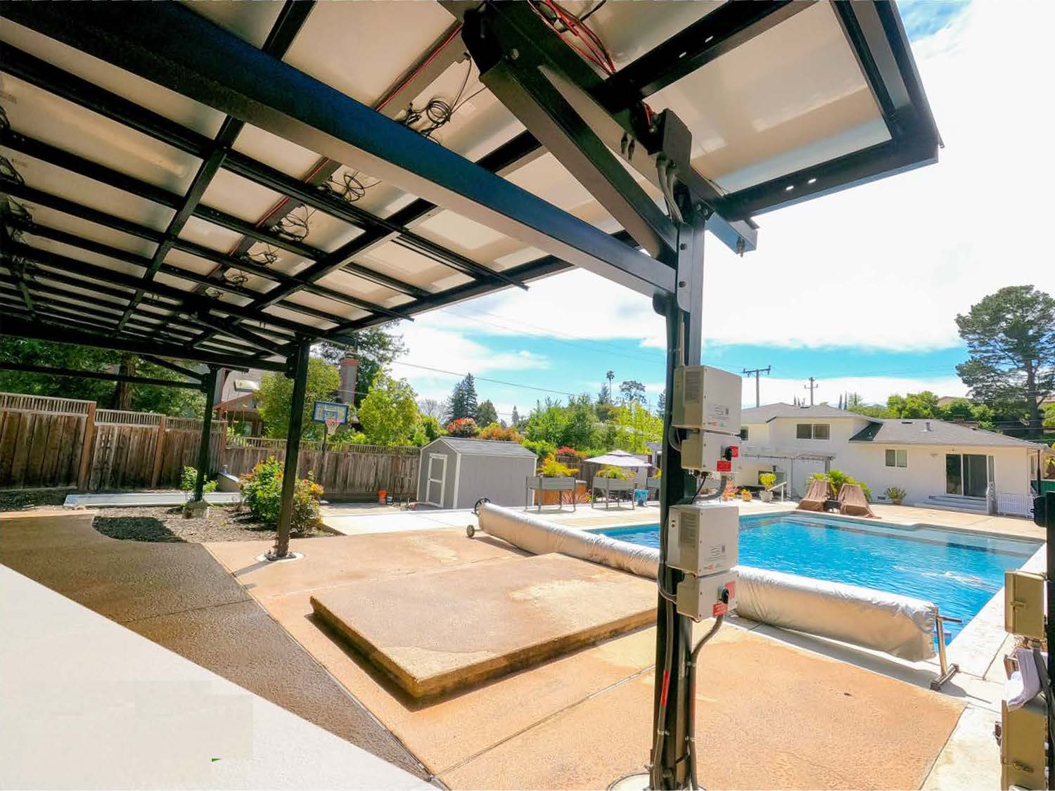 ChikoUSA 34 x 23 Foot Premier Solar Panel Rack Carport - 3 Car