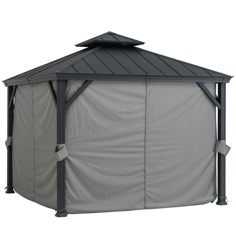 Sunjoy 10 Foot Square Merston Two-Tier Aluminum Gazebo