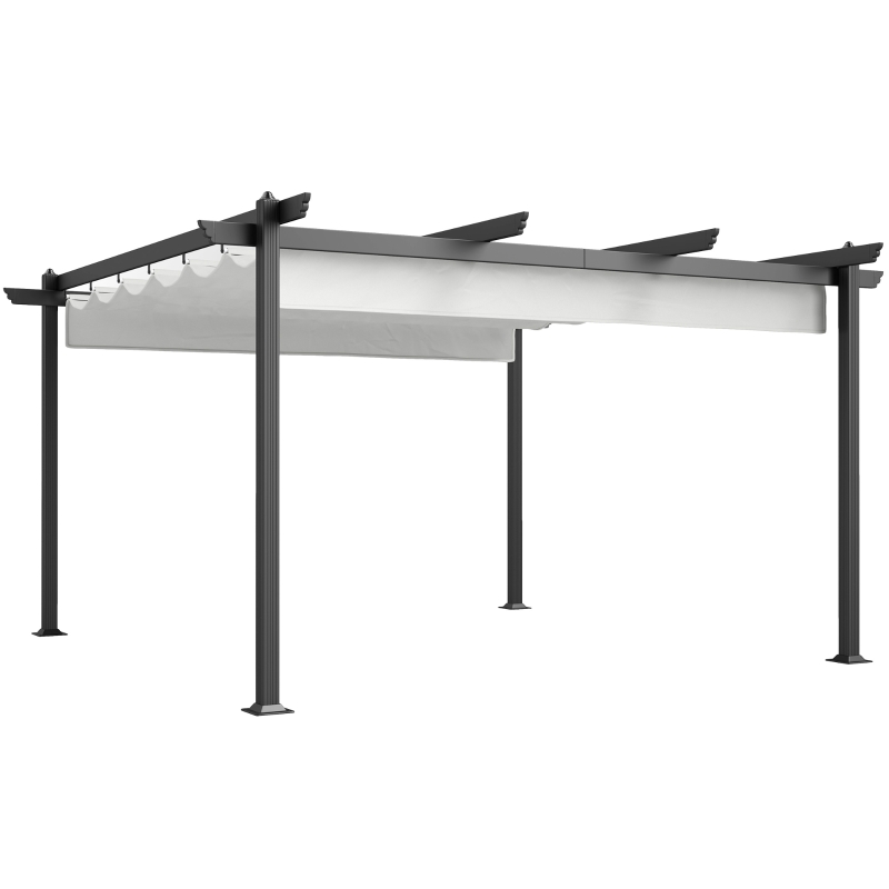 Outsunny 13 x 13 Foot Aluminum Retractable Pergola Canopy