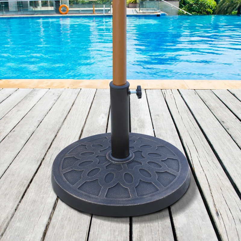 Outsunny 25 Pound Decorative Round Bronze Resin Umbrella Stand Base