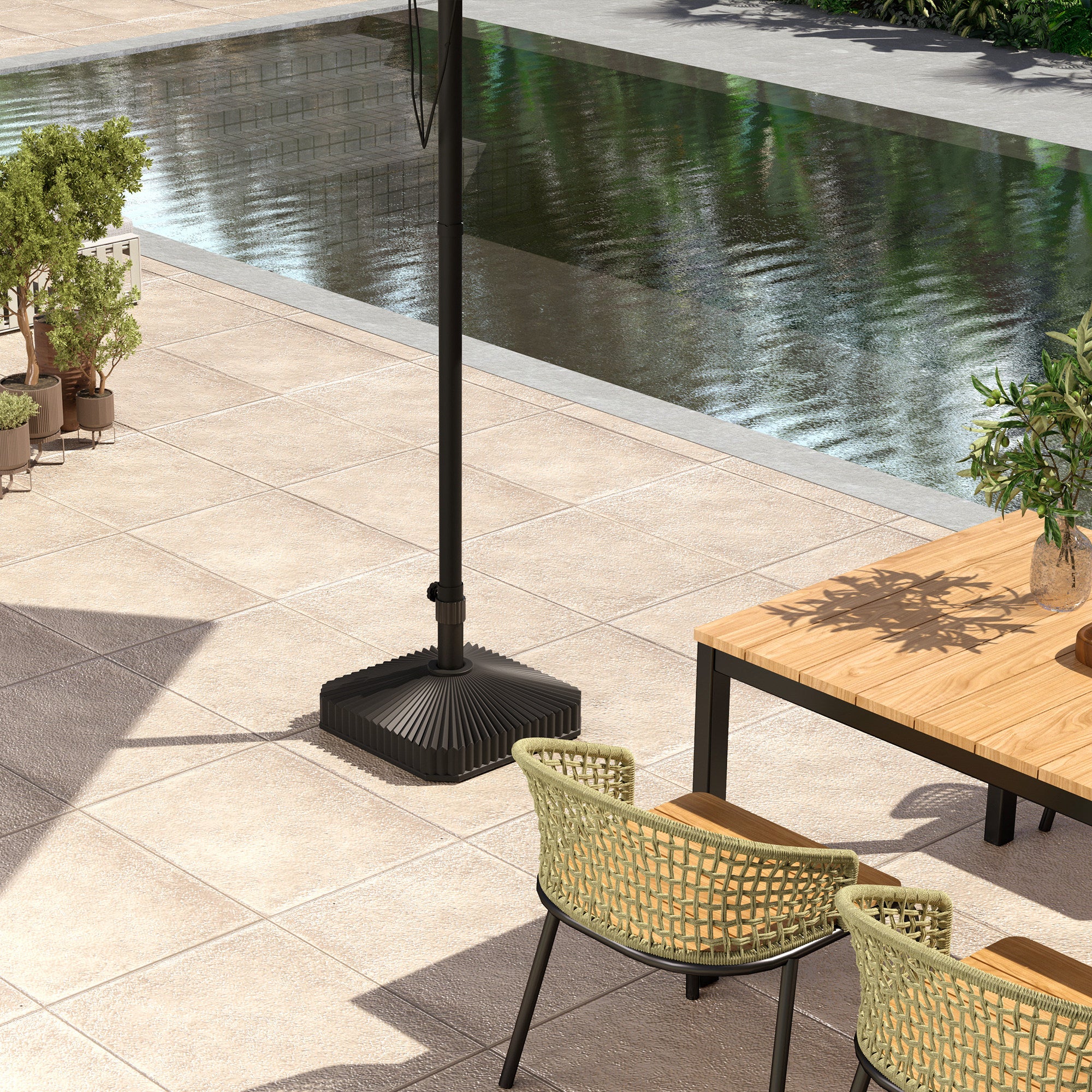 Outsunny Square 404V00BK Patio Umbrella Base