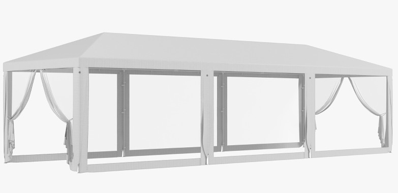 Outsunny 10 x 28 Foot Heavy Duty Outdoor Party Tent with Removable Sidewalls