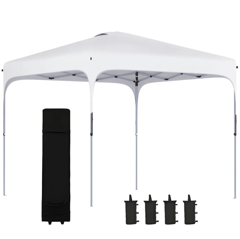 Outsunny 8 x 8 Foot Pop Up Canopy Tent with Wheeled Carry Bag