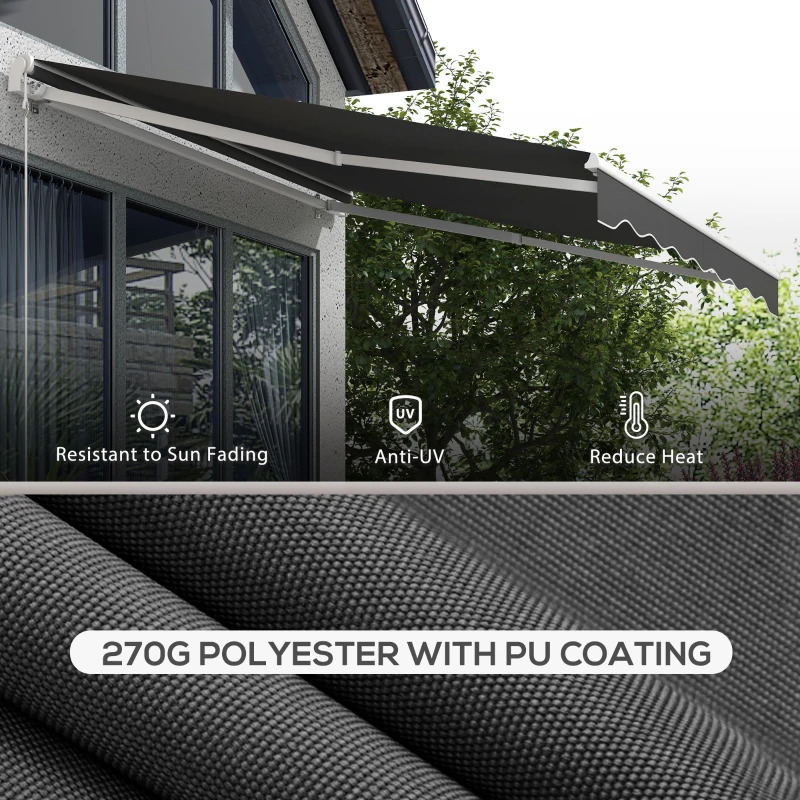 Outsunny 10 x 8 Foot Electric Remote Control Retractable Awning