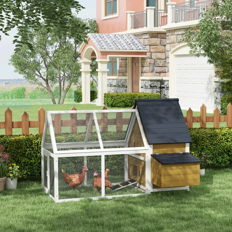 PawHut 65 Inch Wooden Chicken Coop