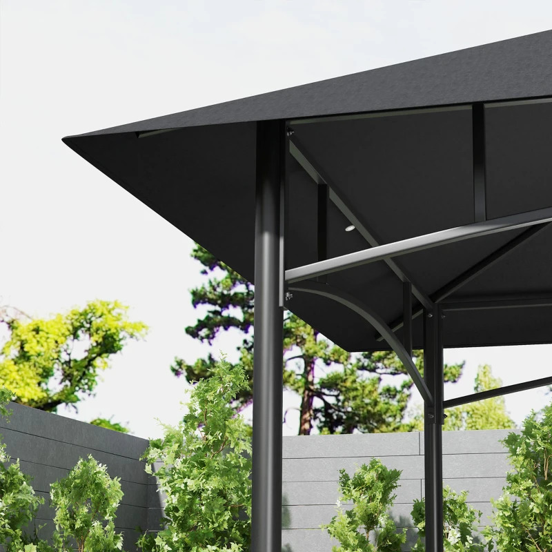 Outsunny 8 x 5 Foot Outdoor Grill Gazebo with Storage Baskets