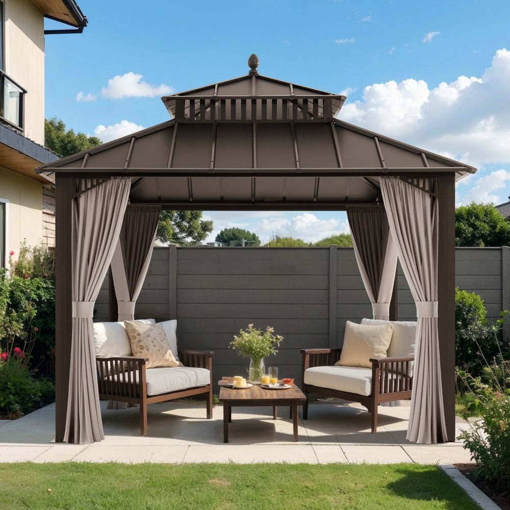 Sunjoy 10 x 10 Foot Kingston Extra-Tall Steel Hardtop Gazebo